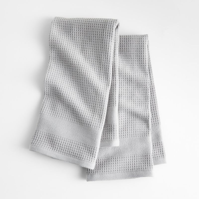 Waffle-Terry Alloy Grey Dish Towels, Set of 2 + Reviews | Crate & Barrel | Crate & Barrel