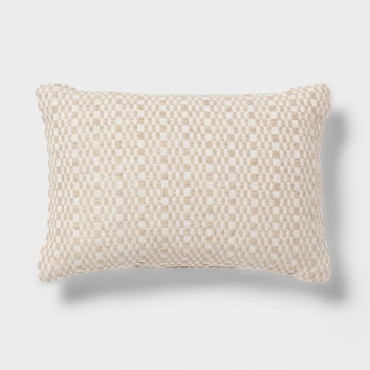 Geo Woven Dec Pillow Oblong Khaki/Ivory - Threshold™: Cotton Fabric, Indoor Stripe Design, Poly... | Target