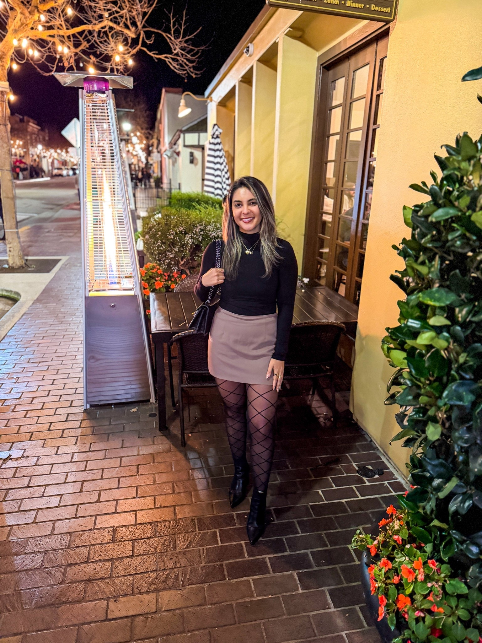 Black top and mini skirt date night outfit styled with patterned tights and ankle boots ✨

An easy night out look that’s timeless, flattering, and perfect for cooler evenings.

#datenightoutfit #nightoutlook #miniskirtoutfit #blacktopoutfit #tightsoutfit #ankleboots #eveningoutfit #ltkfashion #ltkstyle #ltkunder100