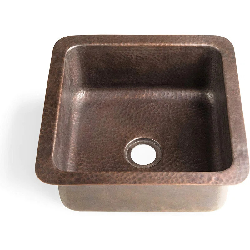 Pure Copper Hand Hammered Glasgow Dual Mount Single Bowl Bar Prep Sink 12" | Wayfair North America