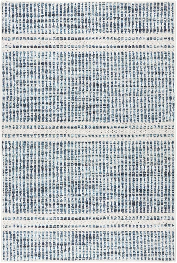 Dash and Albert Malta Blue Machine Washable Area Rug - 3' x 5' Blue Stripe Washable Accent Rug - ... | Amazon (US)