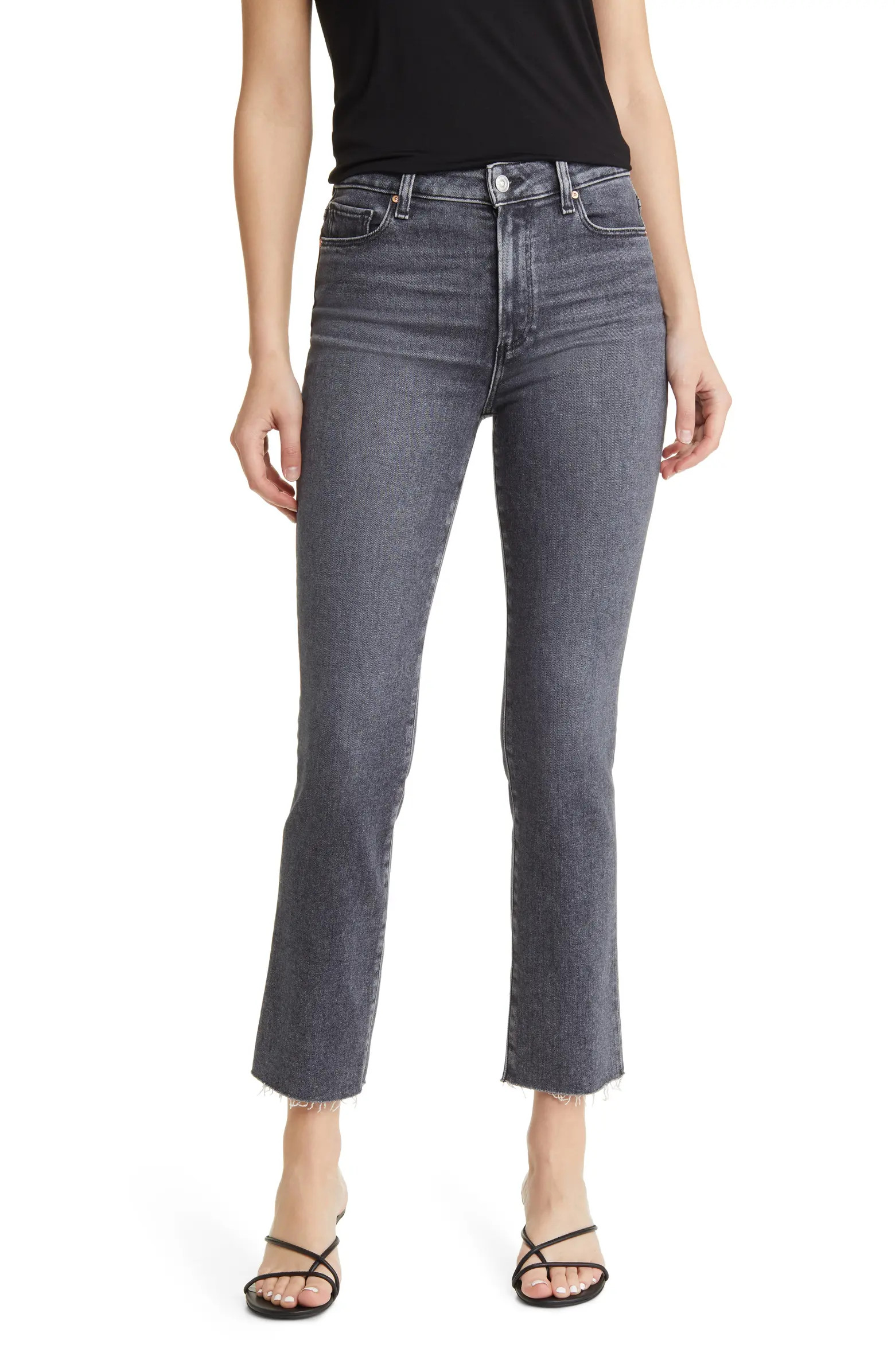 Cindy Raw Hem High Waist Ankle Straight Leg Jeans | Nordstrom