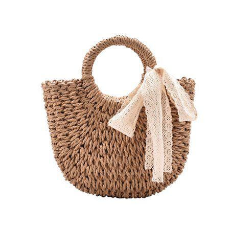 Hobo Women s Straw Beach Tote Bag Woven Summer Bags Bohemian Vacation Casual Handbag | Walmart (US)
