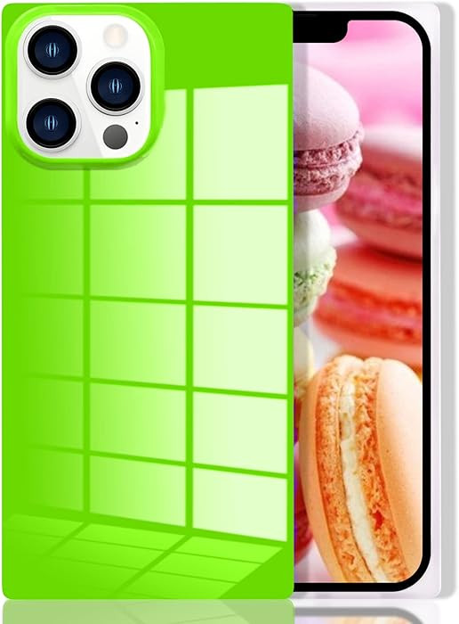 Omorro Compatible with iPhone 14 Pro Max Rectangle Case Neon Phone for Women, Bright Fluorescence... | Amazon (US)