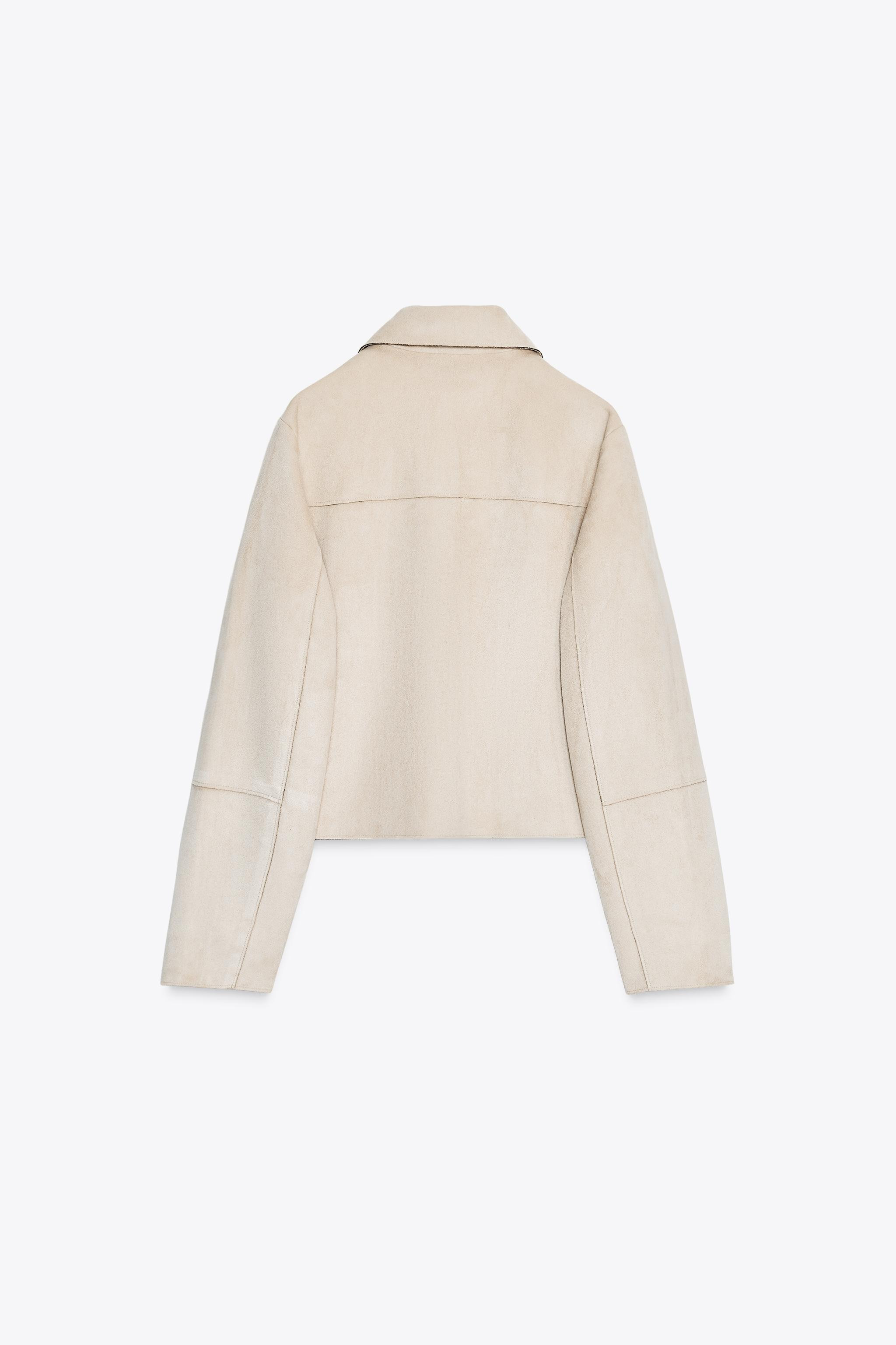 FAUX SUEDE CROPPED JACKET | Zara UK