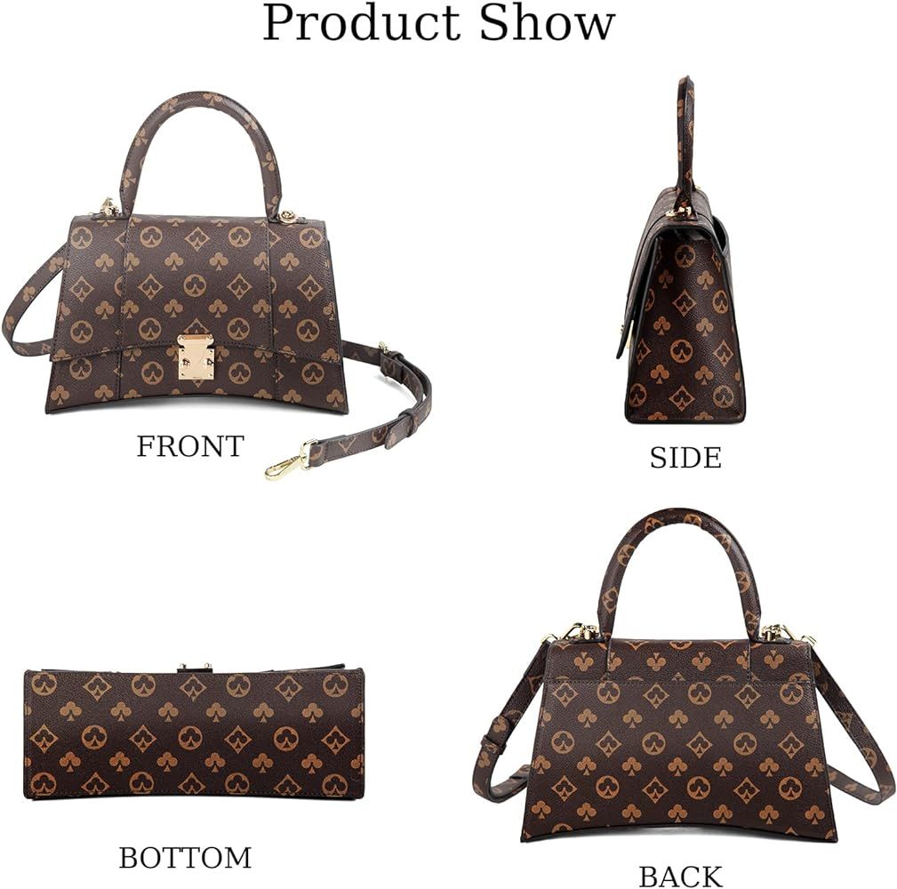 Satchel Bags for Women Small Handbags Black Purse Trendy Vegan Leather Top Handle Designer Bag Cr... | Amazon (US)