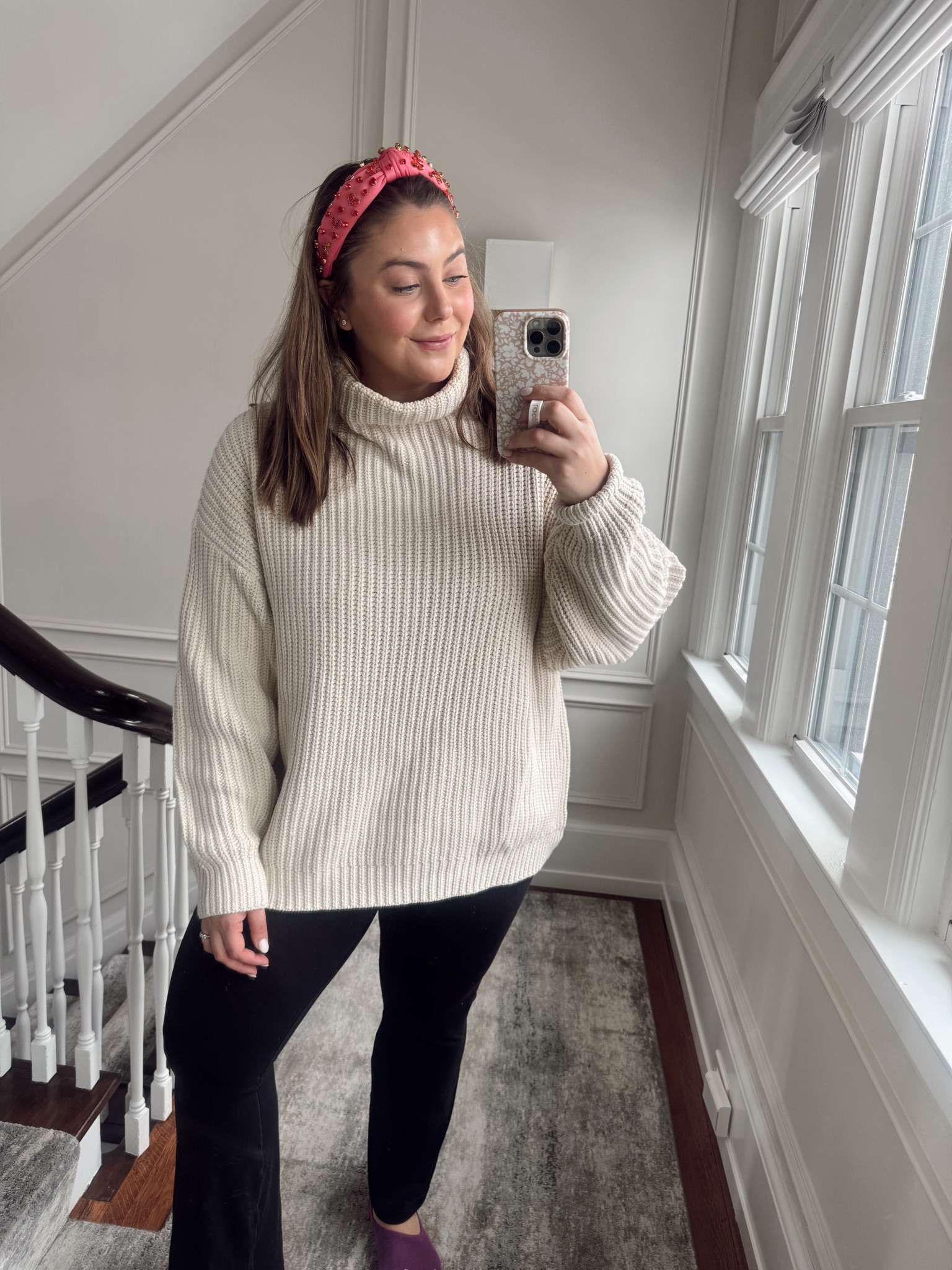 Cozy winter outfit! Sharing similar style sweaters - wearing XL in yoga pants. Use CARALYN20 at Spanx. 

#LTKSeasonal #LTKStyleTip #LTKMidsize