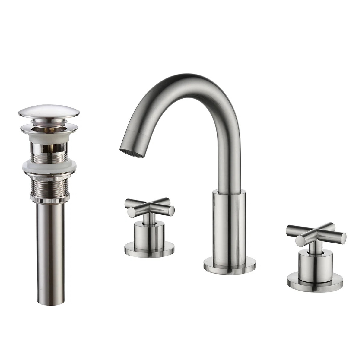 8 Inch 3-Hole Widespread Bathroom Faucet, 2-Handle Bathroom Sink Faucet With Drain Assembly JK031... | Wayfair North America
