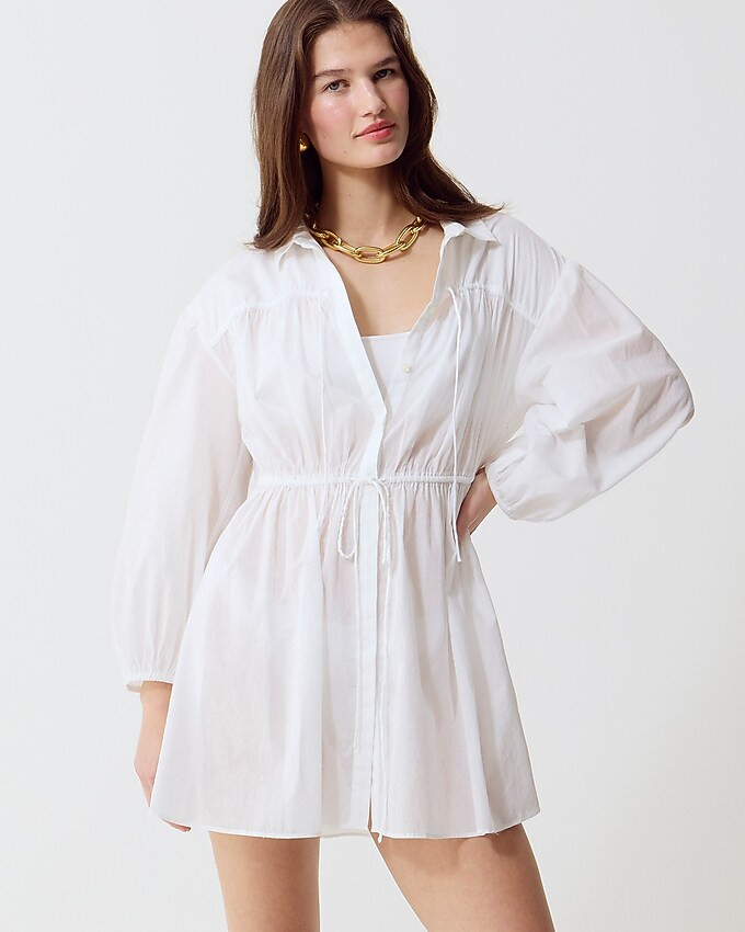 Tie-front beach shirt in cotton voile | J. Crew US