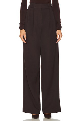 L'Academie by Marianna The High Waist Trouser in Dark Brown from Revolve.com | Revolve Clothing (Global)
