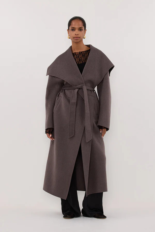 LUCIA TURKISH COFFEE OVERSIZED MARLE COAT | DISSH