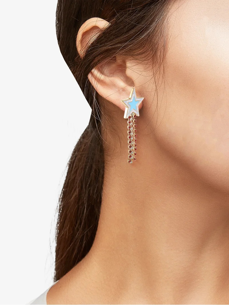 Way to Celebrate Americana Patriotic Star Crystal Drop Earrings | Walmart (US)