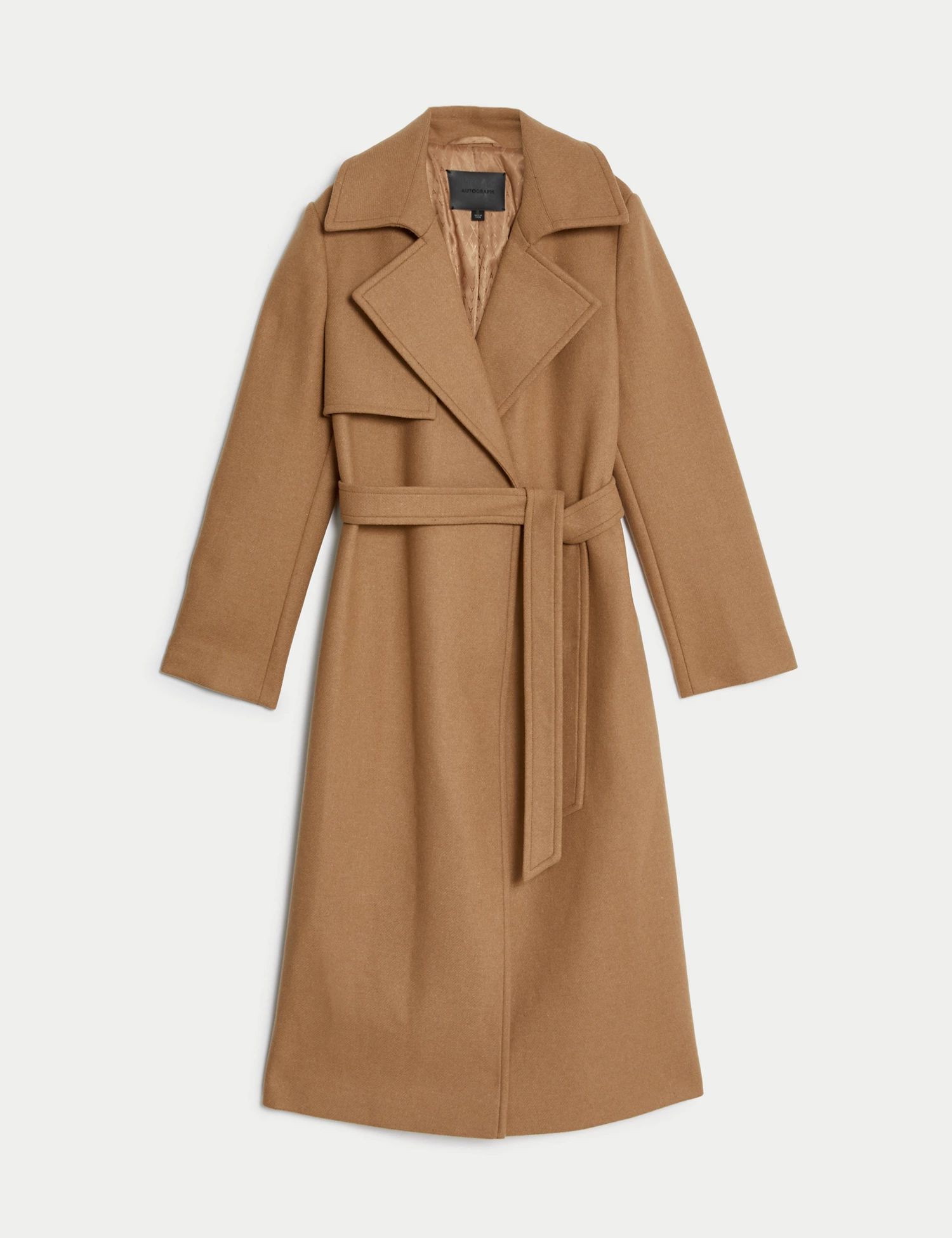 Wool Rich Belted Wrap Coat with Cashmere | Marks & Spencer (UK)