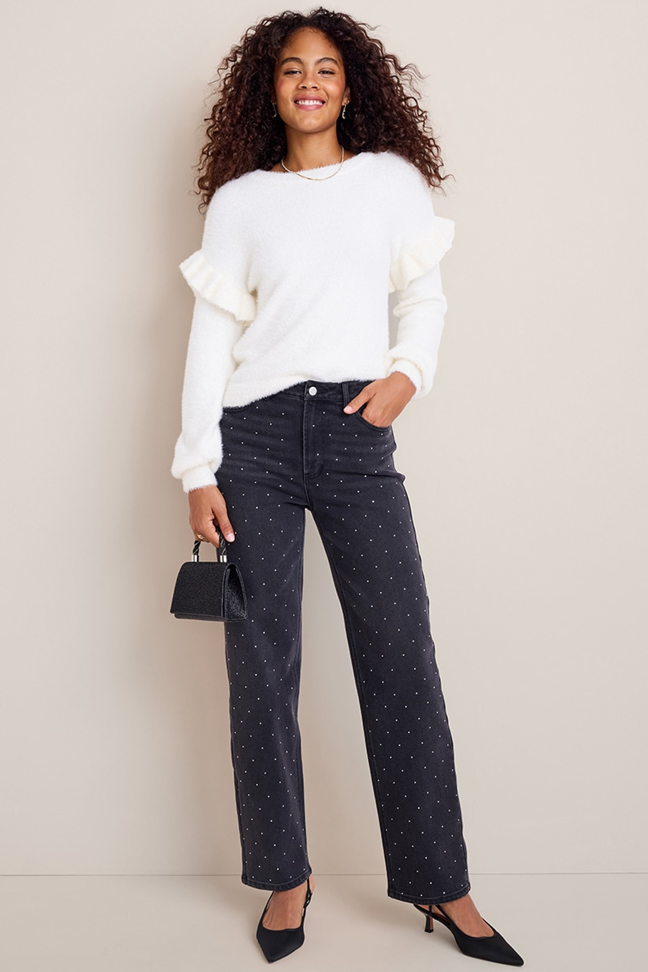 Stacy Embellished Straight Leg Jeans | Francesca's