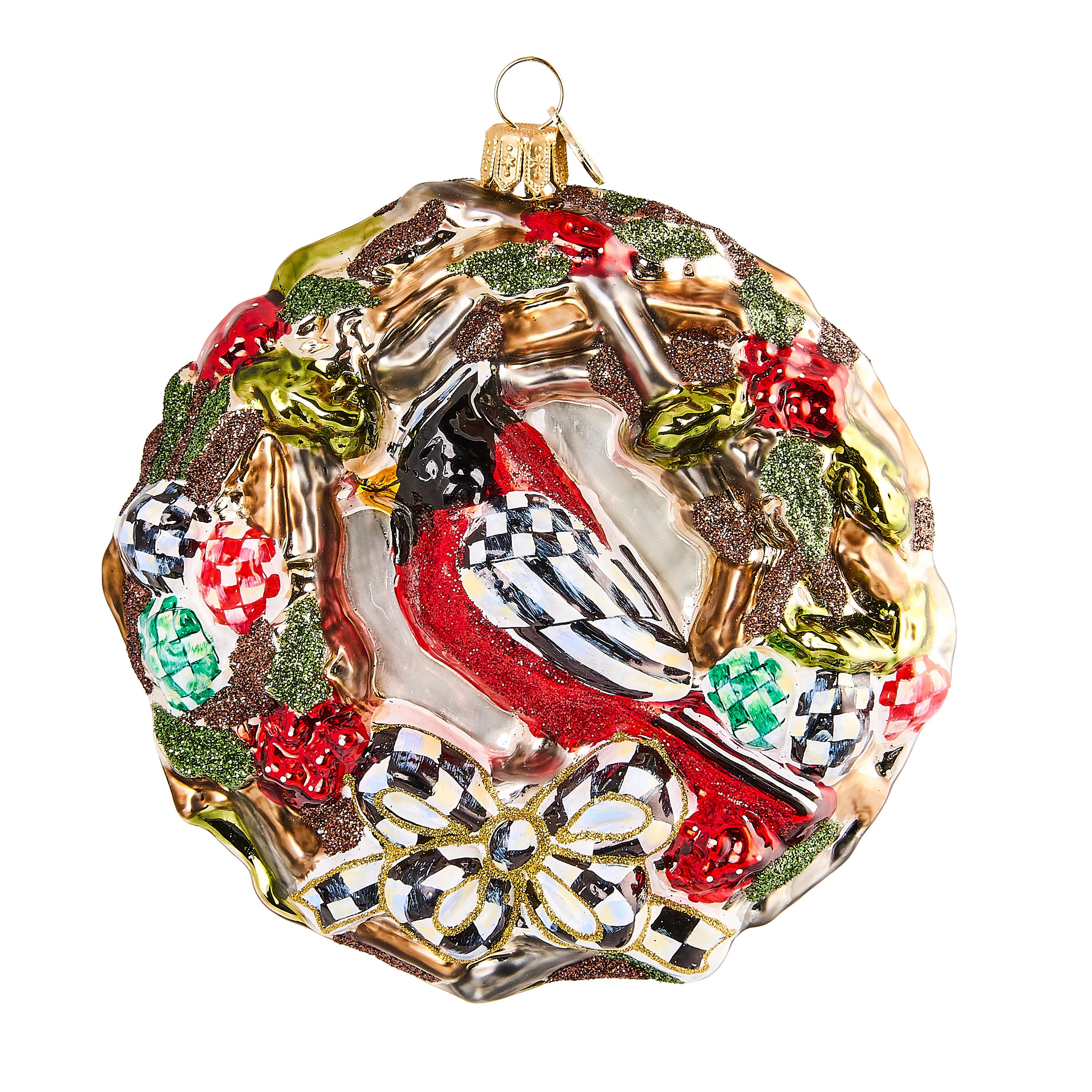 2025 MacKenzie-Childs Wreath Glass Ornament | Wayfair North America