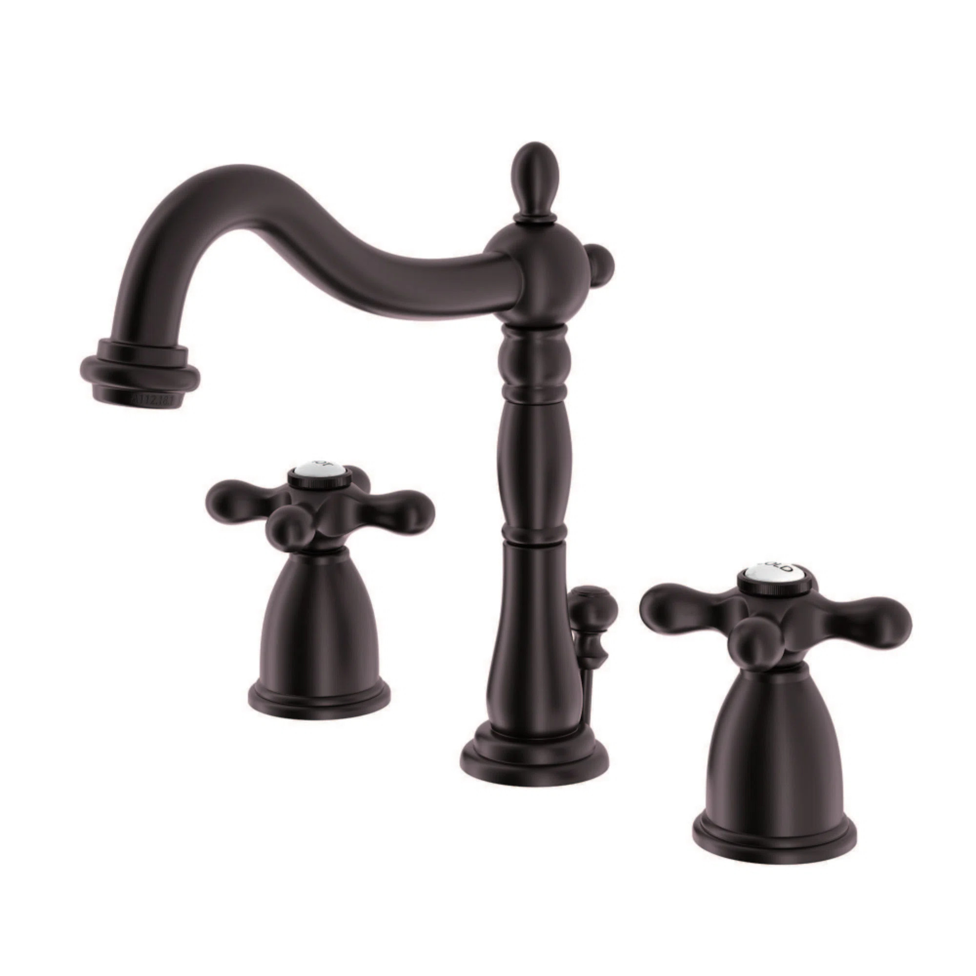 Kingston Brass Heritage Two-Handle 3-Hole Deck Mount Widespread Bathroom Faucet with Pop-Up Drain... | Wayfair North America