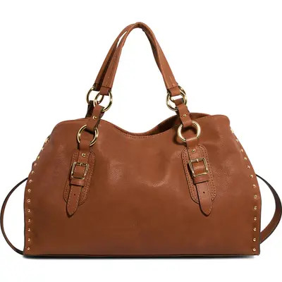 AIMEE Large Rodeo Leather Satchel in Black at Nordstrom | Nordstrom
