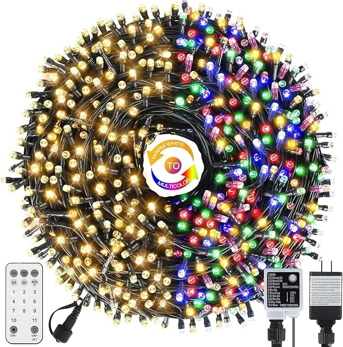 Tcamp Color Changing Christmas Tree Lights Outdoor Indoor, 800 LED 262ft Warm White Multicolor Ch... | Amazon (US)