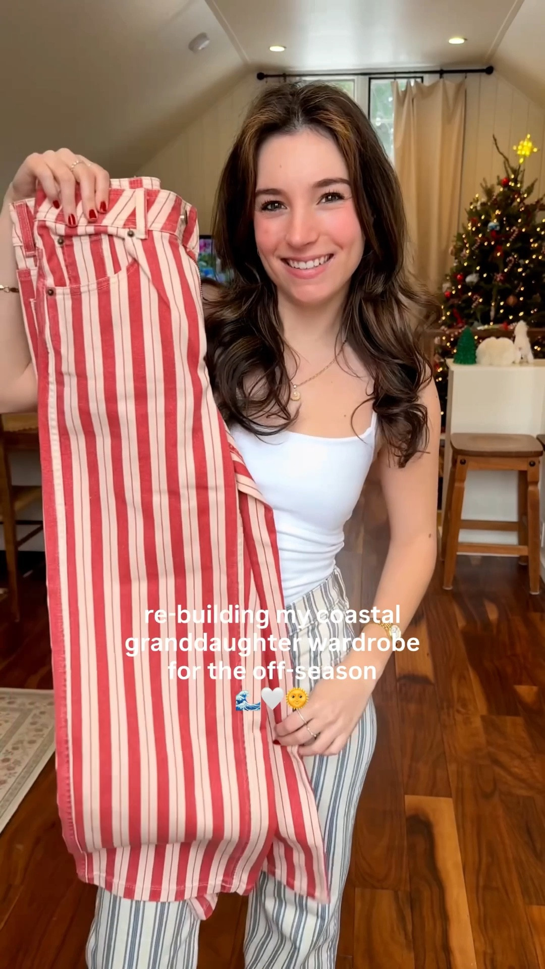 Rebuilding my coastal granddaughter wardrobe with coastal pants for Winter! 🌊🤍🌞 
I am 5 foot 3 🫧
Blue Stripe Pants: 25 Short
Red Stripe: 2
Ecru Seashell Jeans: 25 Short
Nancy Meyers Jeans: 25 Short 

#LTKSeasonal #LTKootd #LTKgrwm