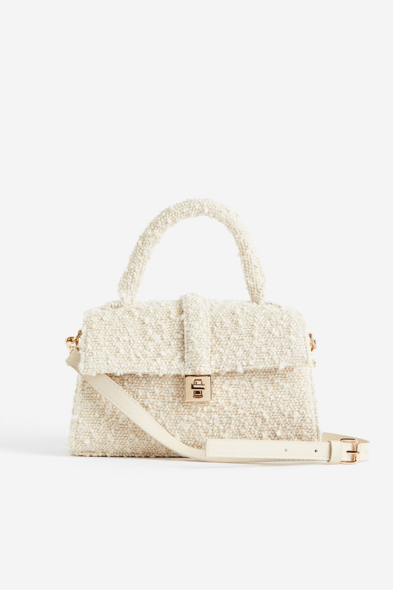 H & M - Textured-weave Shoulder Bag - White | H&M (US + CA)