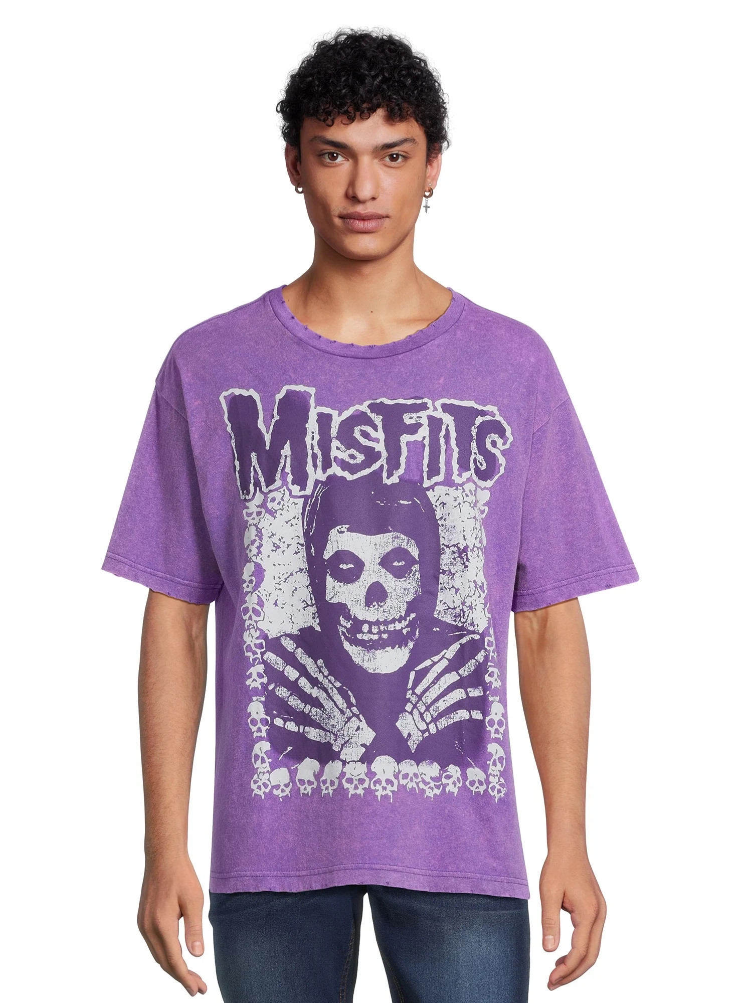 Misfits Men's & Big Men's Skull Pattern Poster Graphic Band Tee, Size XS-3XL - Walmart.com | Walmart (US)