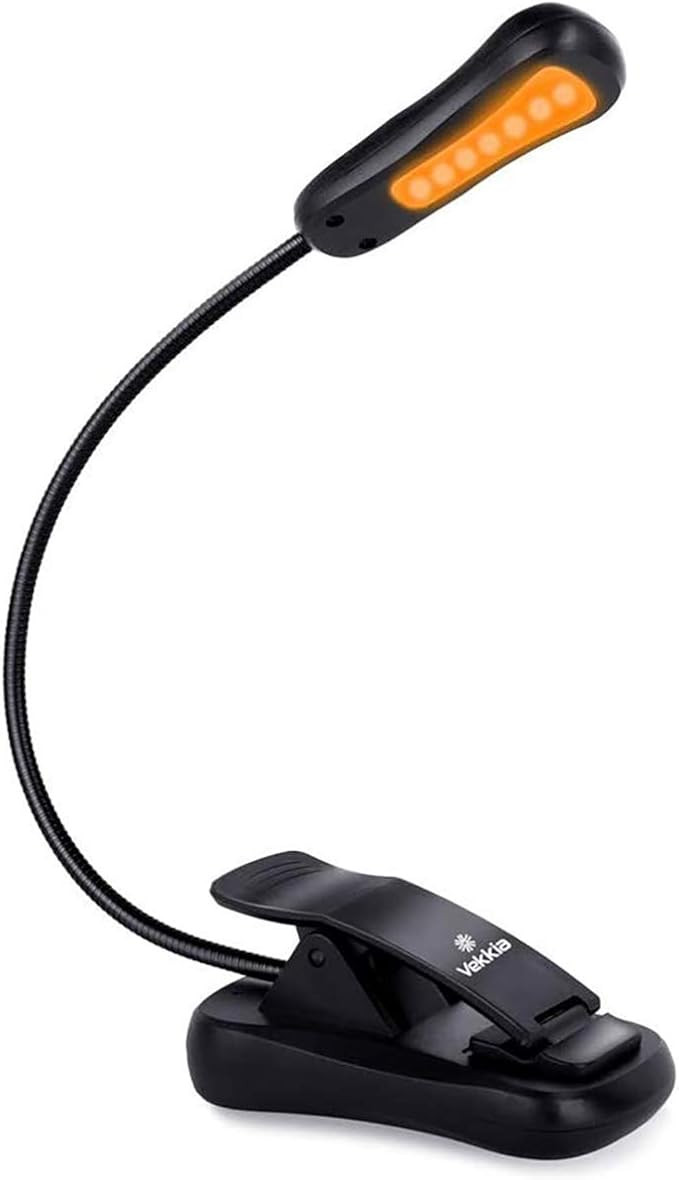 Vekkia Amber Rechargeable 7 Led Eye-Care Book Light,Blue Light Blocking Reading Light,3 Levels,16... | Amazon (US)