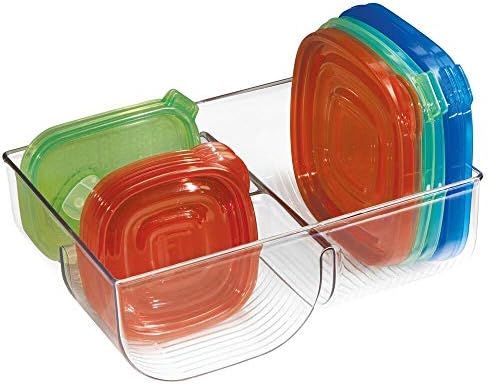 mDesign Food Storage Container Lid Holder, 3-Compartment Plastic Organizer Bin for Organization i... | Amazon (US)