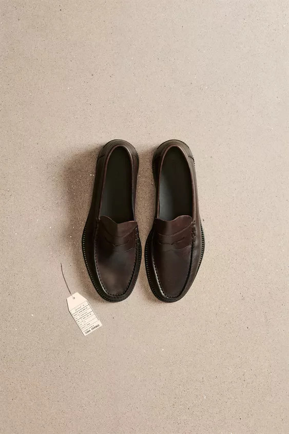 LEATHER PENNY LOAFERS | Zara US