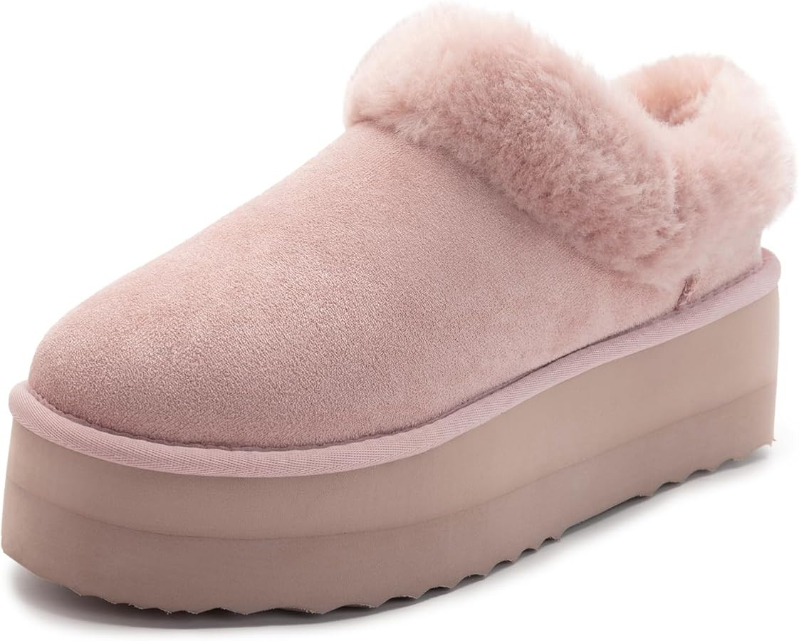 Athlefit Platform Slippers for Women Fluffy House Slippers Indoor and Outdoor Beedroom Fuzzy Slip... | Amazon (US)