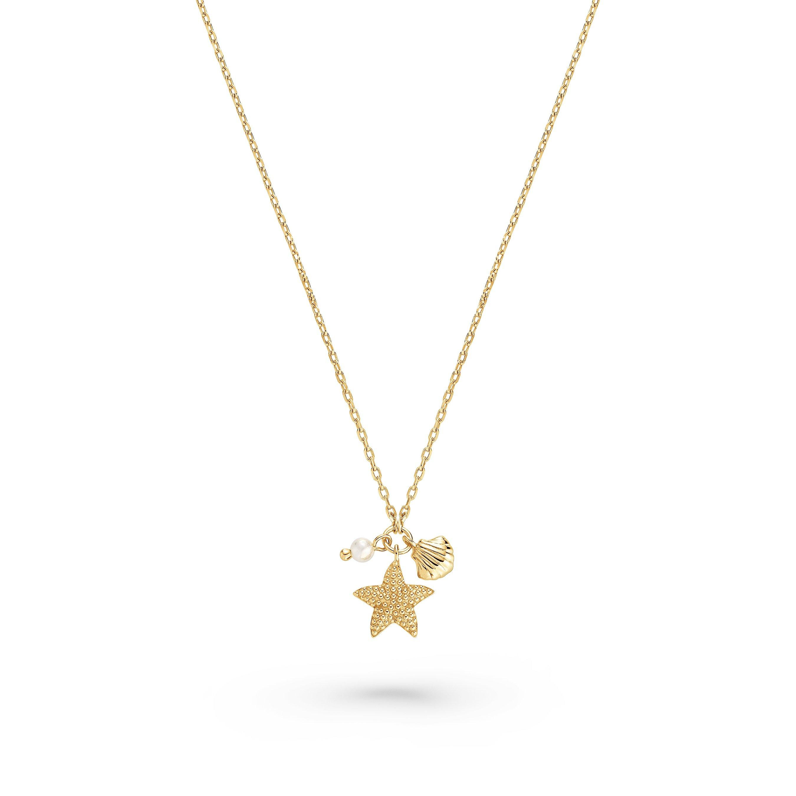Beaverbrooks Gold Plated Pearl Starfish Necklace  | 0156669 | Beaverbrooks | Beaverbrooks