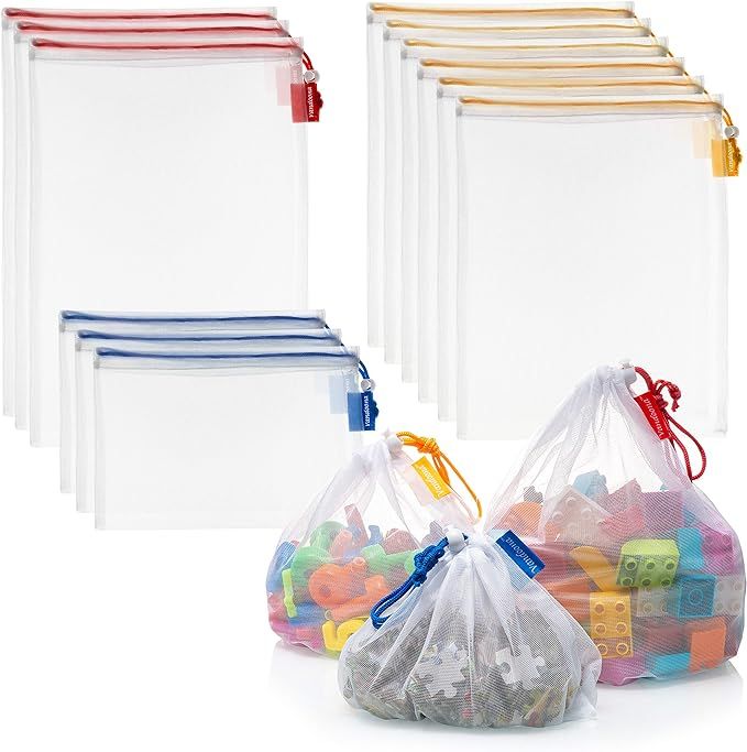 Vandoona Toy Storage & Organization Mesh Bags Set of 12 Eco Friendly Washable Mesh Bags & Color C... | Amazon (US)