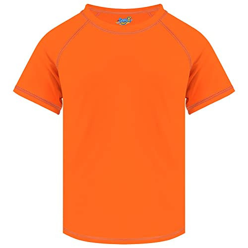 Boys Rash Guard Short Sleeve, Orange 12-14 Years UPF 50+ Sun Protection Rashguard Slim Fit Swim Shirt Fishing Surf Quick Dry Cool Beach Clothes for Toddler Youth Kids | Amazon (US)