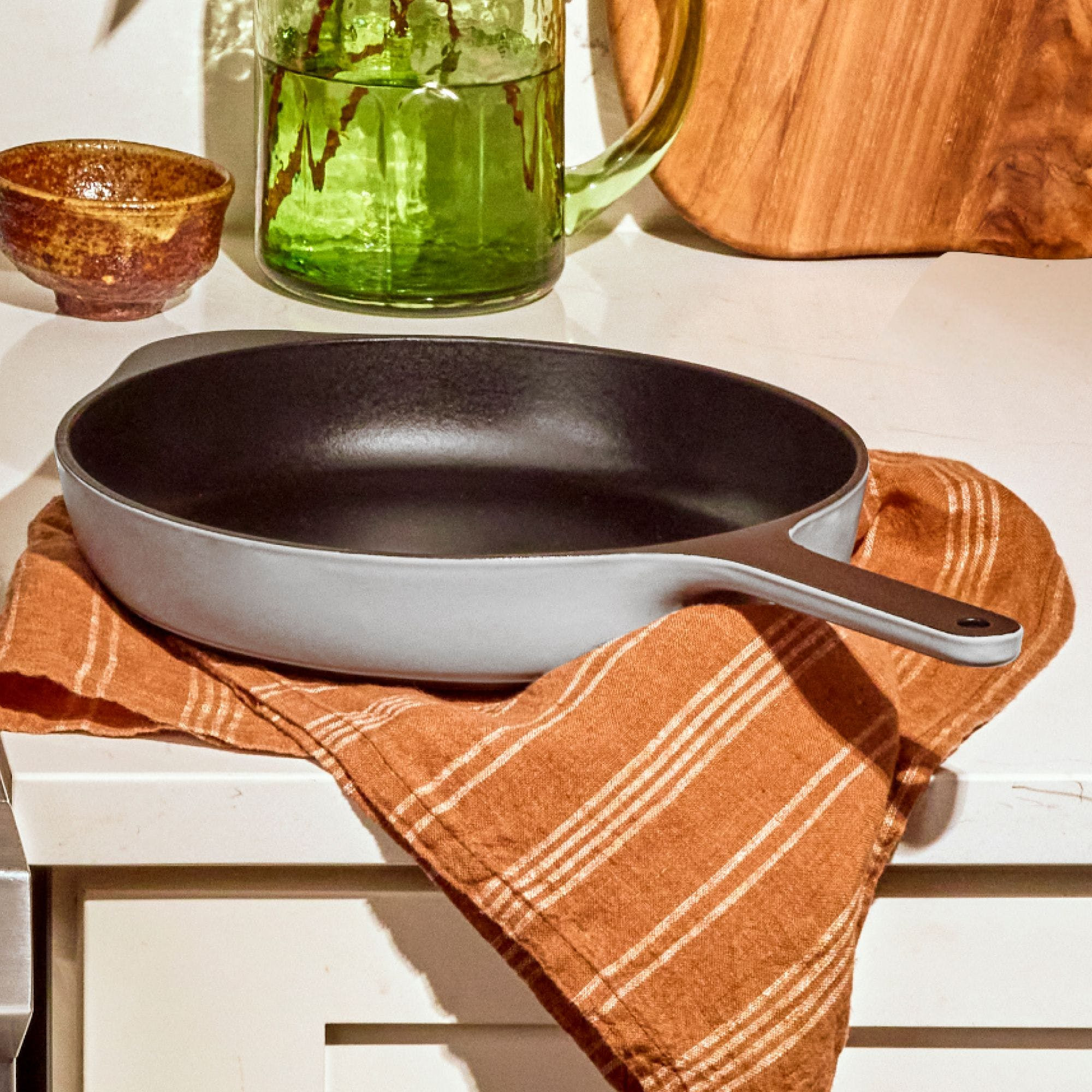 10.5"" Enameled Cast Iron Skillet In Gray | Non-Toxic, Oven-Safe, Long Lasting Cast Iron Pans | For Versatile Cooking With No Seasoning Required | Caraway | Caraway