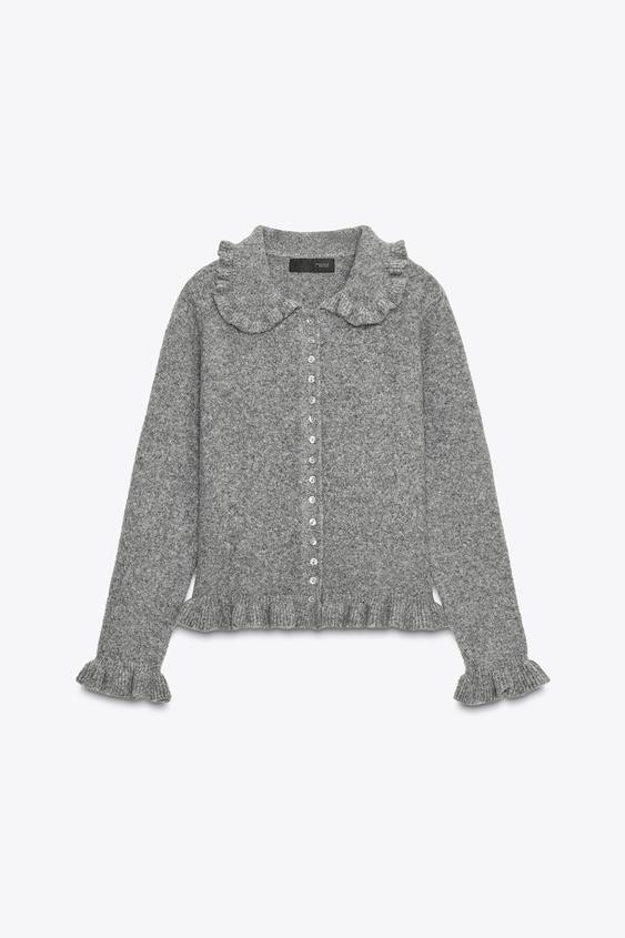 RUFFLED KNIT CARDIGAN | Zara US