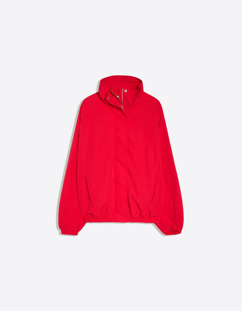 Oversize nylon batwing sleeve jacket | Bershka UK