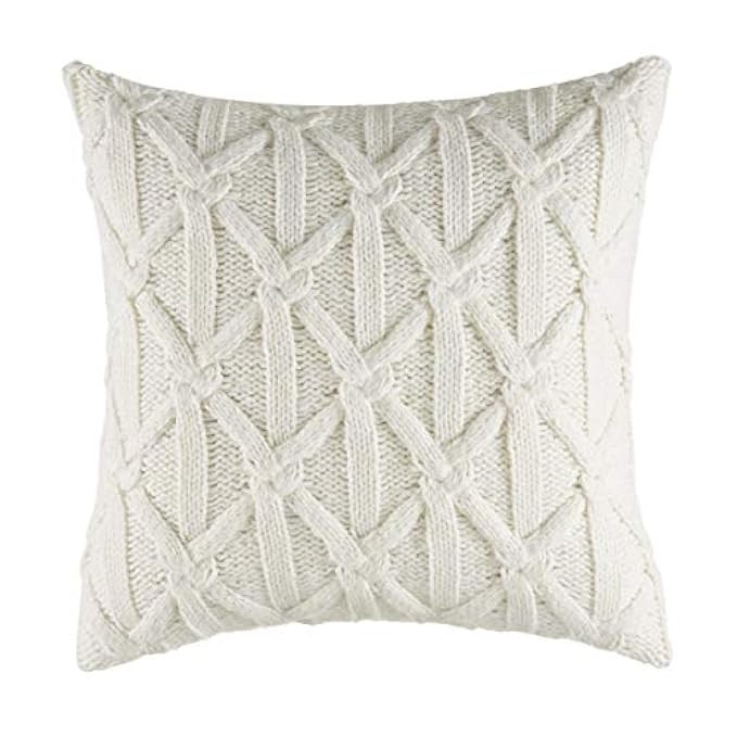 Nautica Clearview Throw Pillow, 16x16, Ivory | Amazon (US)