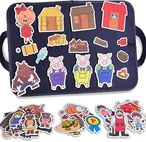 CHEFAN Felt/ Flannel Board Story Set of 4, PRECUT Felt Pieces for Preschool Toddlers, Three Little P | Amazon (US)