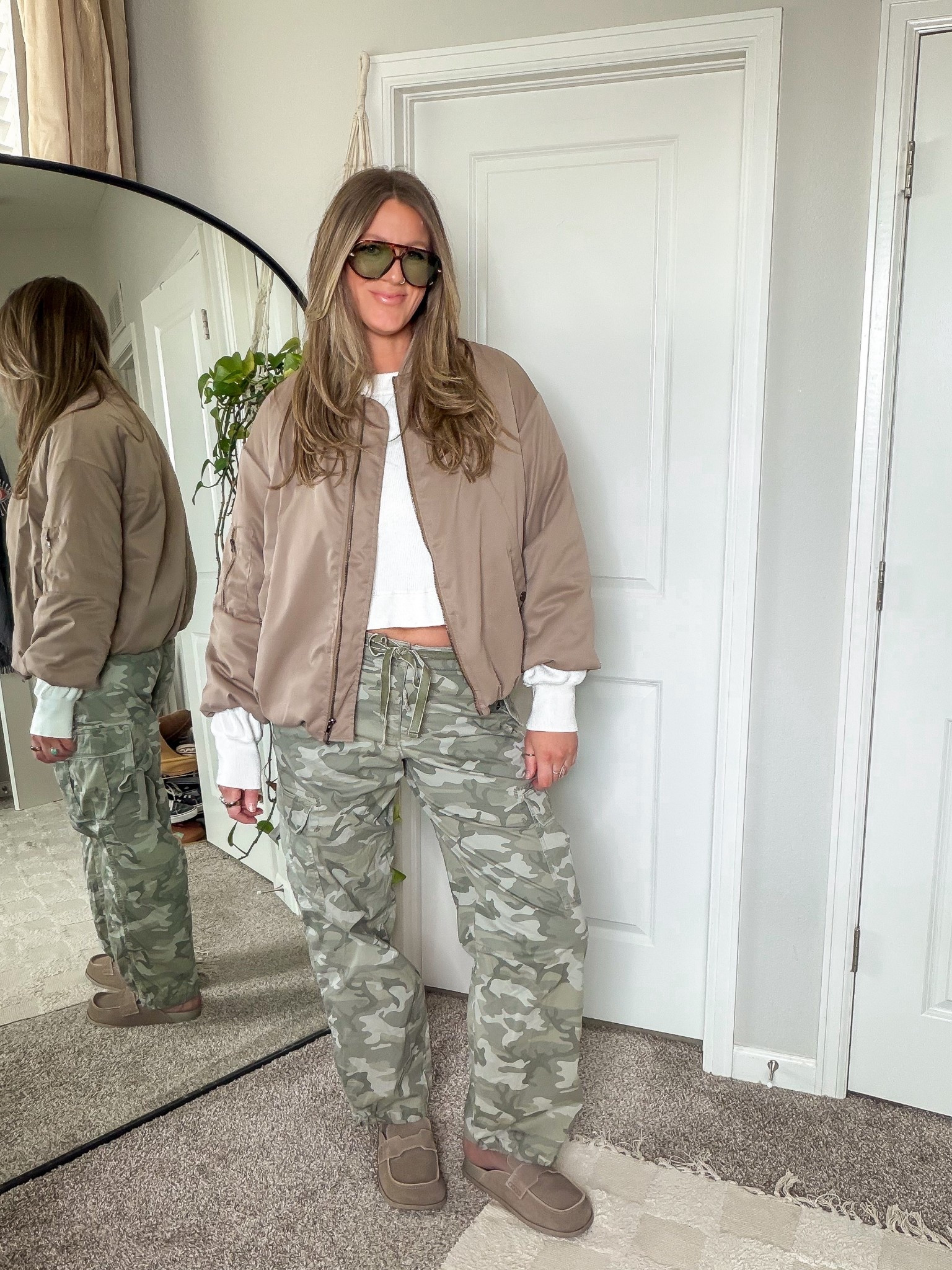 Large sweater, large jacket, 30 long pants 

#LTKOver40 #LTKTall