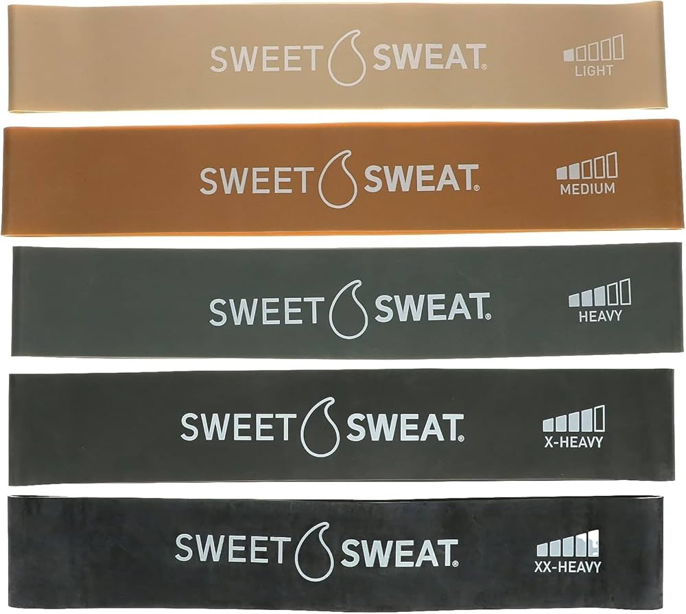 Sweet Sweat Mini Loop Resistance Bands - Set of 5 | Exercise Hip Booty Bands for Squats, Lunges, ... | Amazon (US)