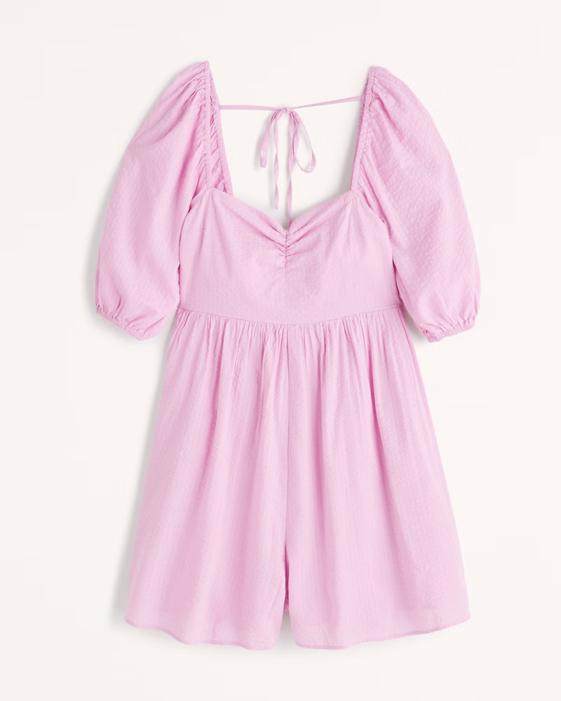 Puff Sleeve Babydoll Romper | Abercrombie & Fitch (US)