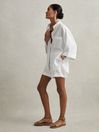 Reiss White Winona Relaxed Sleeve Linen Shirt | Reiss UK