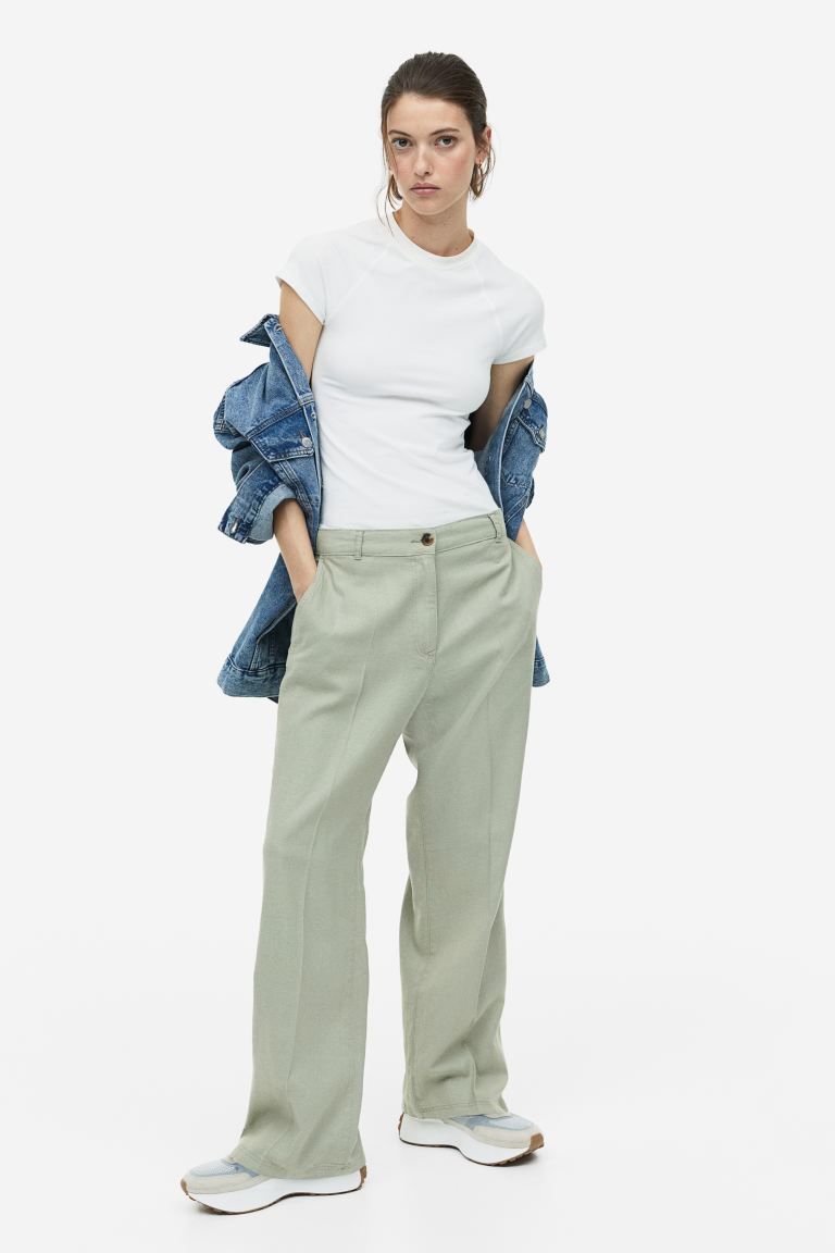 Linen-blend Twill Pants | H&M (US + CA)