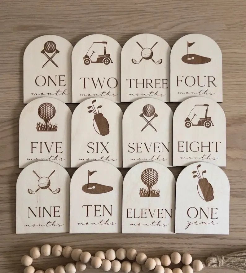 Golf Monthly Milestone Cards, Baby Shower Gift, Golfer, First Year Photos, Baby Photo Prop - Etsy | Etsy (US)