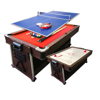 CROWN 7-Ft 3-in-1 Game Table – Pool Table, Air Hockey & Table Tennis with Dining Top | Wayfair North America