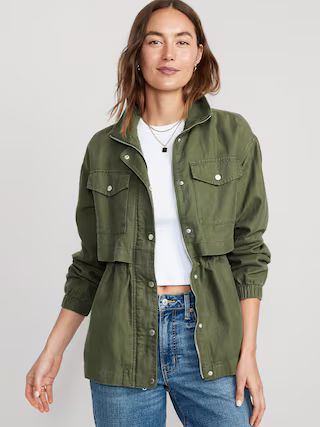 Mid-Length Utility Jacket for Women | Old Navy (US)