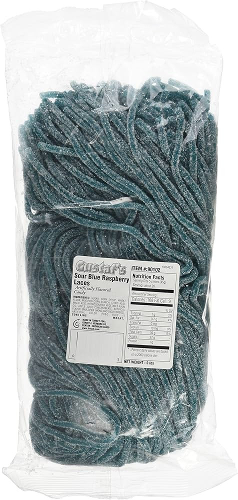 Gustaf's Sour Blue Raspberry Licorice Laces - 2 Lb. Bag | Amazon (US)