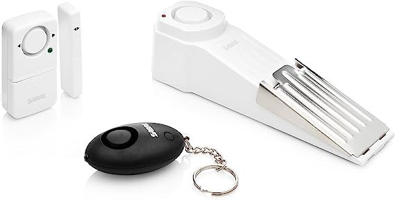 SABRE Dorm Apartment Security Alarm Kit - Includes Wedge Door Stop Alarm, Personal Keychain Alarm... | Amazon (US)