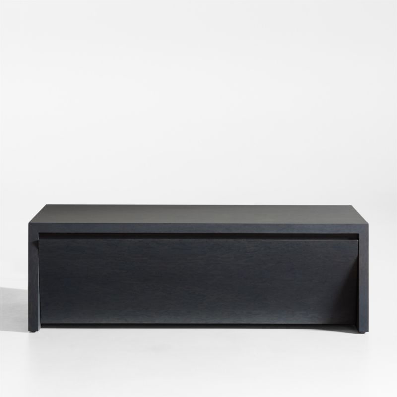 Vander Rectangular Charcoal Wood Storage Coffee Table + Reviews | Crate & Barrel | Crate & Barrel