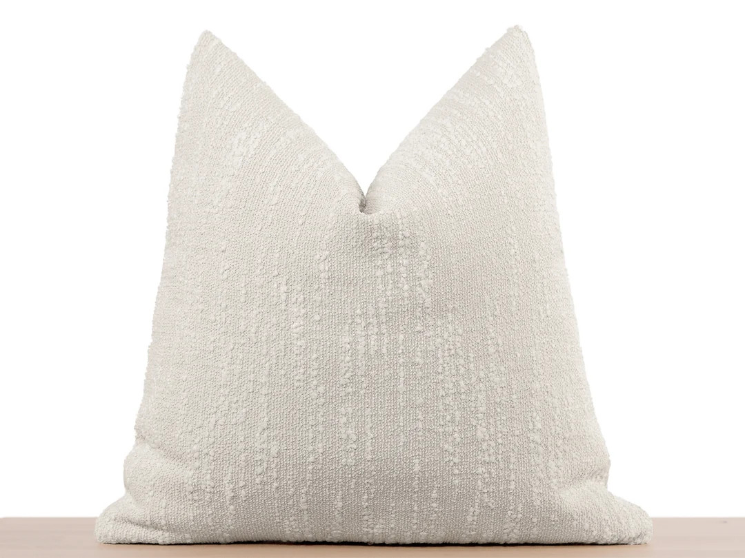 Bohemian Textured Pillow Cover, Boucle Euro Sham Cover, off White Textured Boucle Thick Fabric, B... | Etsy (CAD)
