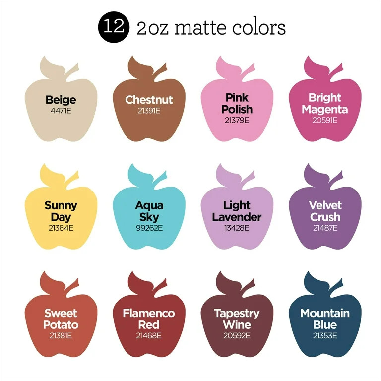 Apple Barrel Desert Sky 2 fl oz Acrylic Craft Paint Set, Matte Finish, Set of 12 | Walmart (US)